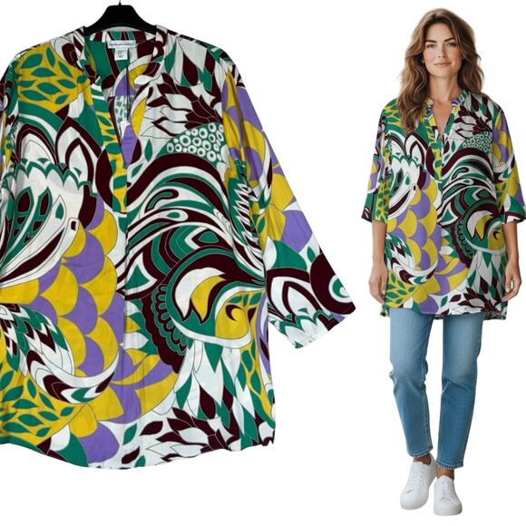 Cupcakes and Cashmere Tunic Blouse Retro - Picture 1 of 9